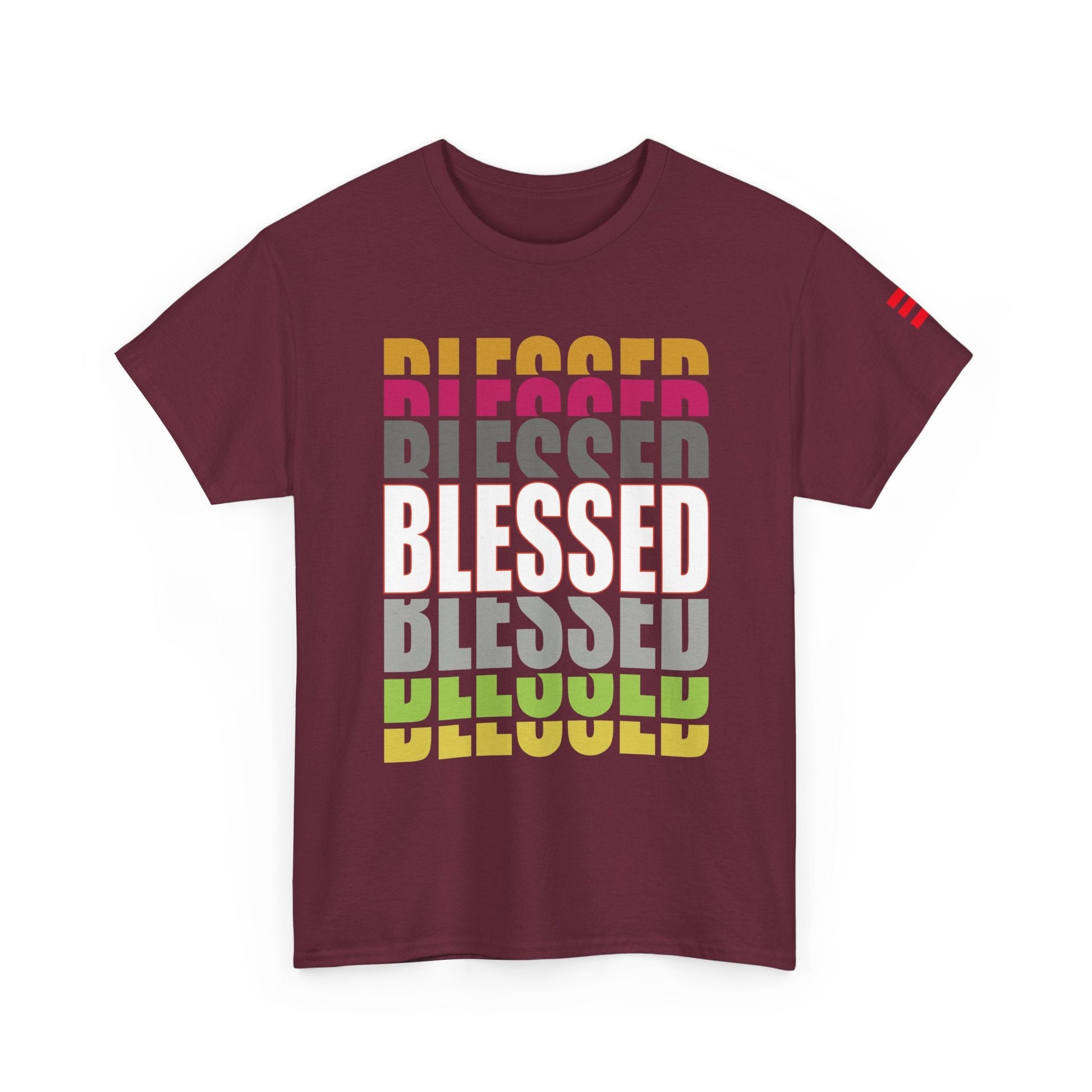 Blessed Retro Stack T-Shirt — Colorful Positive Vibes Tee - ES Christian Wear