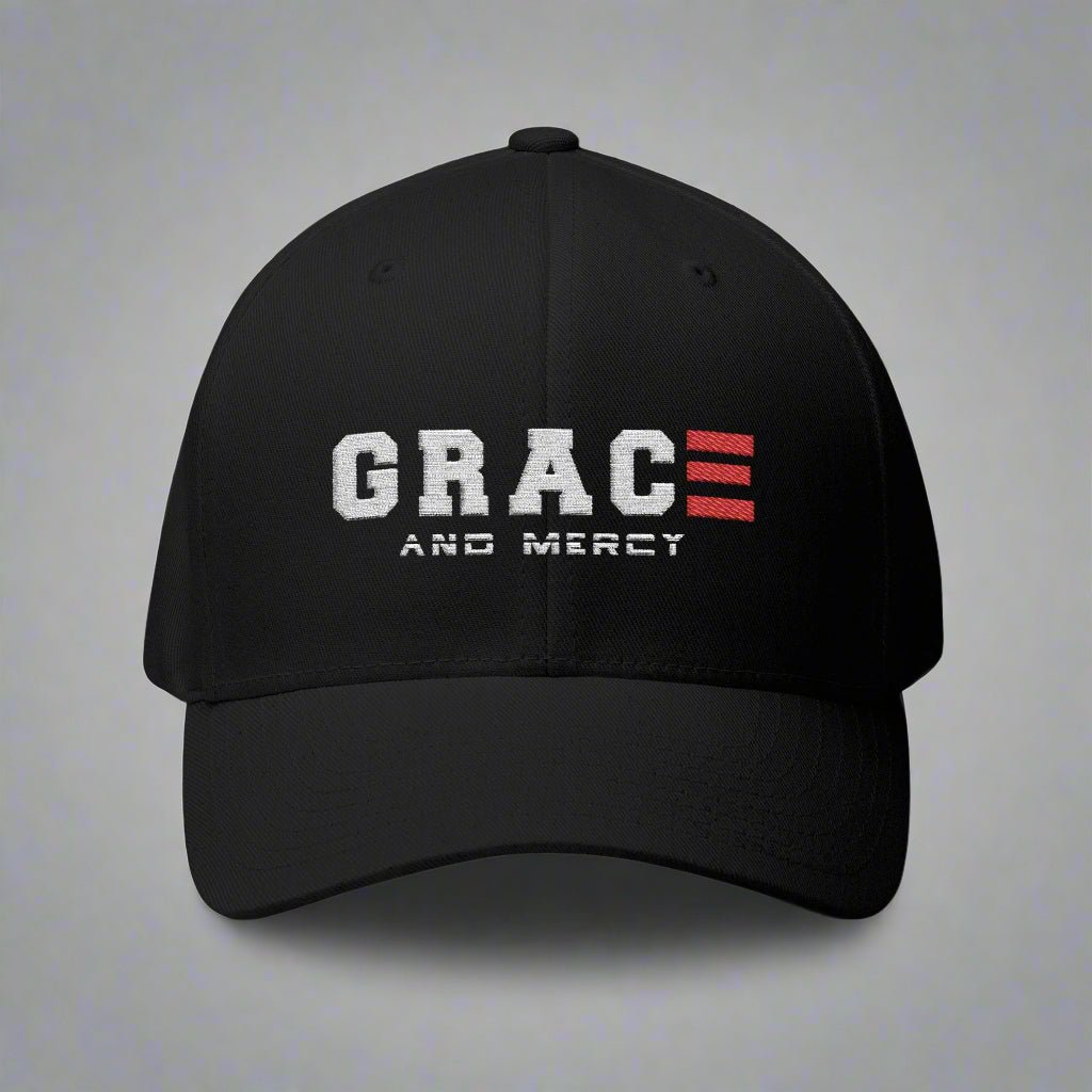 GRACE AND MERCY CLOSED BACK STRUCTURED CAP EMBROIDERY - ES Christian Wear
