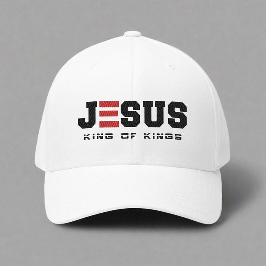 JESUS KING of KINGS CLOSED BACK STRUCTURED CAP EMBROIDERY - ES Christian Wear