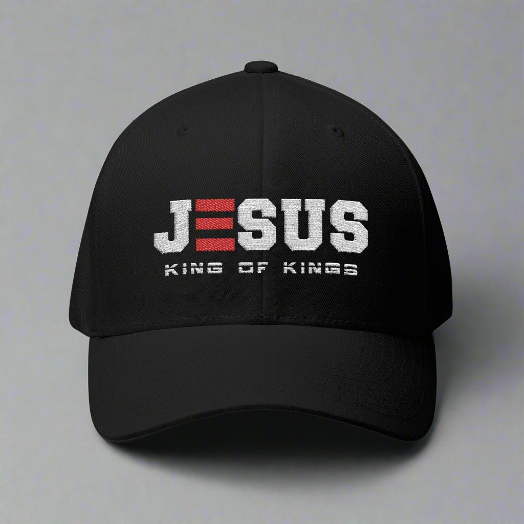 JESUS KING of KINGS CLOSED BACK STRUCTURED CAP EMBROIDERY - ES Christian Wear