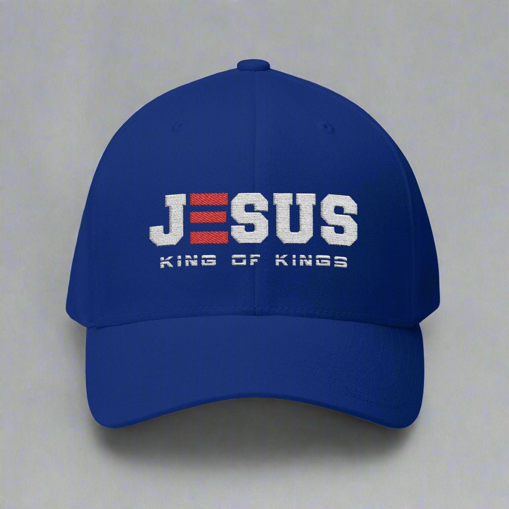 JESUS KING of KINGS CLOSED BACK STRUCTURED CAP EMBROIDERY - ES Christian Wear
