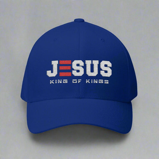 JESUS KING of KINGS CLOSED BACK STRUCTURED CAP EMBROIDERY - ES Christian Wear
