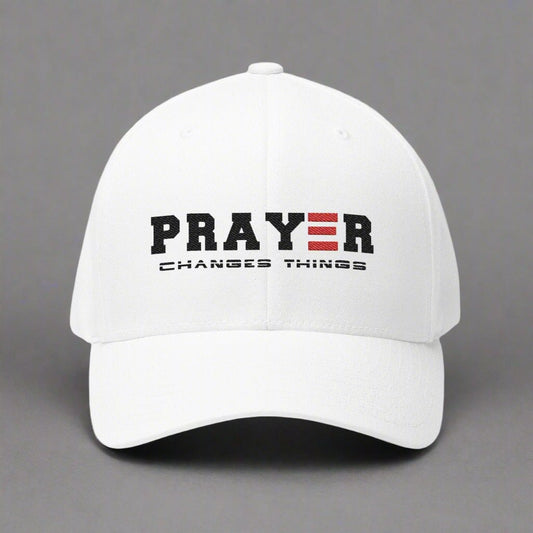 PRAYER CHANGES THINGS CLOSE BACK STRUCTURED CAP EMBROIDERY - ES Christian Wear