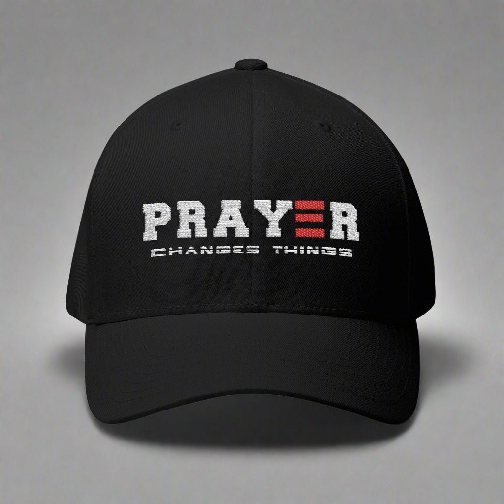 PRAYER CHANGES THINGS CLOSED BACK STRUCTURED CAP EMBROIDERY - ES Christian Wear