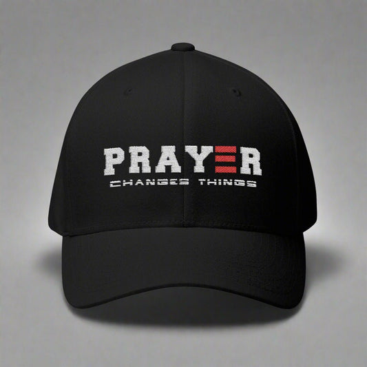 PRAYER CHANGES THINGS CLOSED BACK STRUCTURED CAP EMBROIDERY - ES Christian Wear