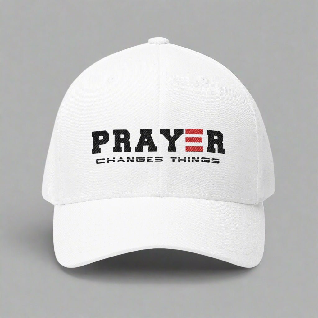 PRAYER CHANGES THINGS CLOSED BACK STRUCTURED CAP EMBROIDERY - ES Christian Wear