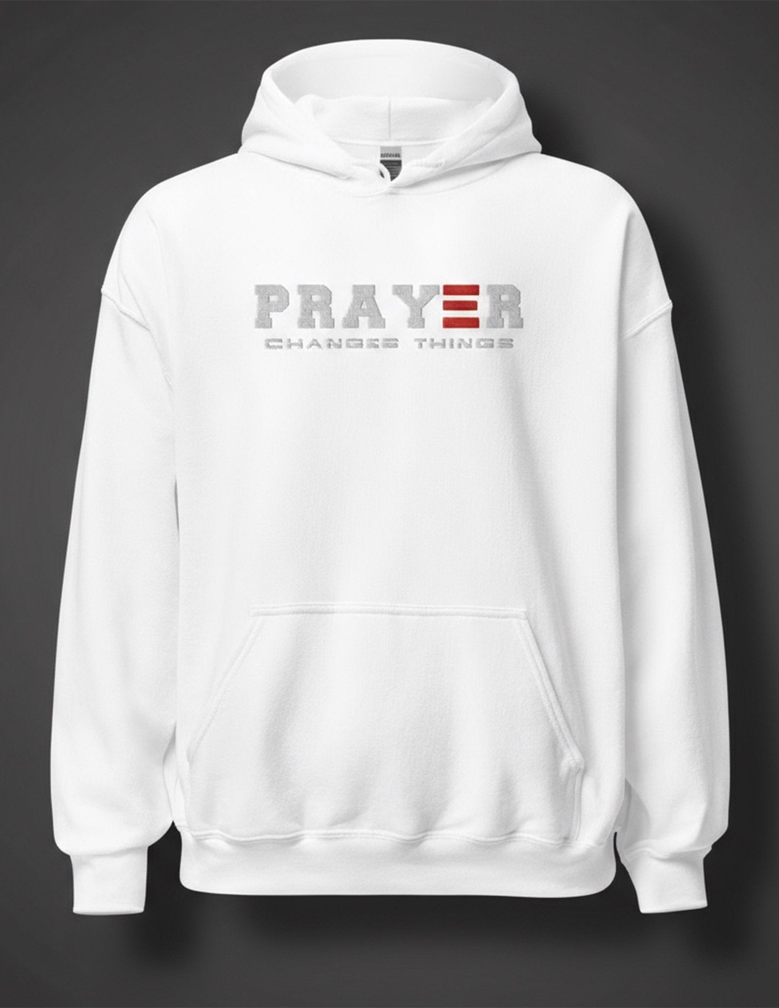 Prayer Changes Things Christian hoodie unisex faith apparel front view